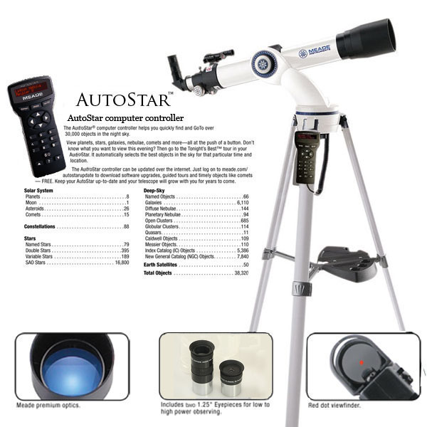 Meade StarNavigator 90 computerised GOTO 90mm telescope astronomy starter kit